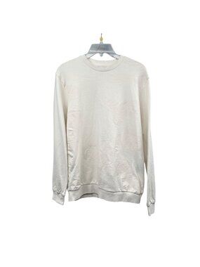 Portofino Womens Sweatshirt Ivory/Pale Pink Print Crew Neck Size Medium